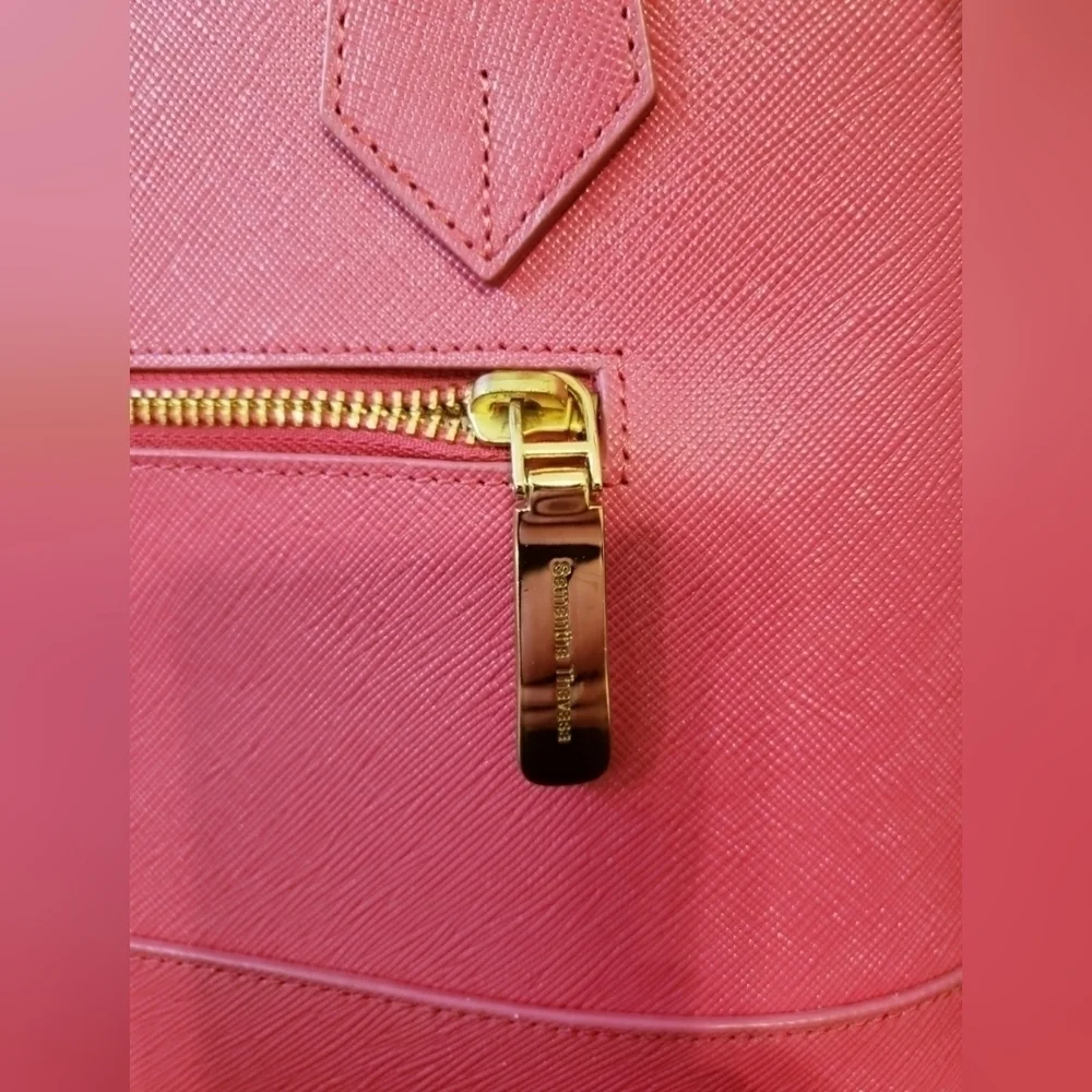 Samantha Thavasa Pink Handbag purse with handles & strap gold lock & keys EUC - Picture 4 of 16